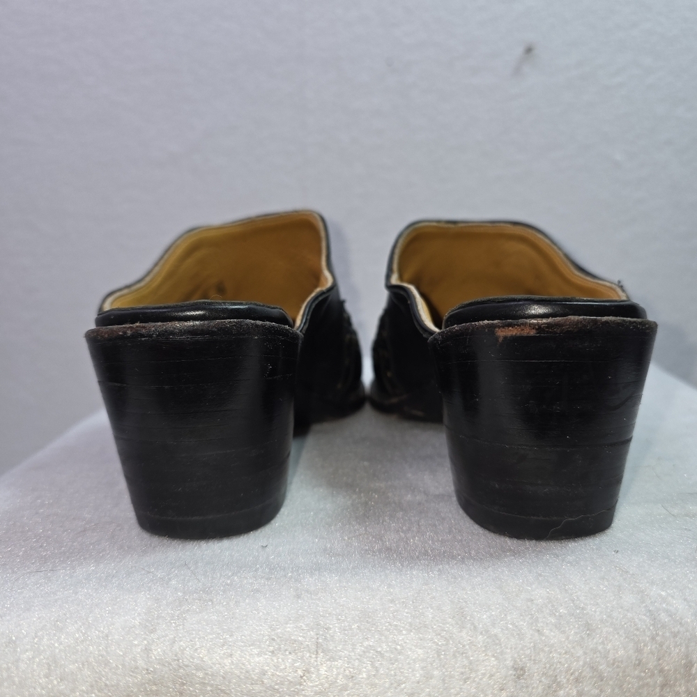 Old Gringo Black Leather Studded Pointed Toe Mule Heels  Size 7B Made in Mexico - Picture 5 of 12